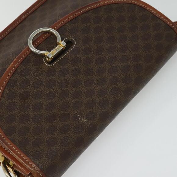 CELINE Macadam Canvas Shoulder Bag Pvc Leather Brown Gold - Picture 6 of 13